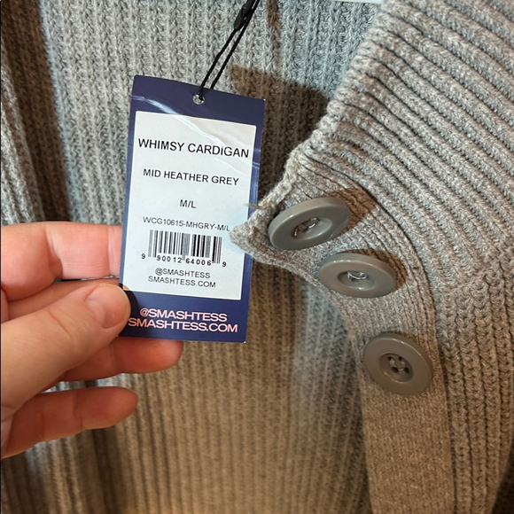 Smash + Tess whimsy cardigan heather grey longline size M/L NWT - Picture 3 of 7